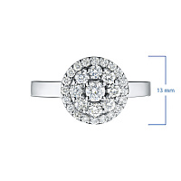 14K White Gold Ring with 29 Round-Cut Lab-Created Diamonds 0.646 CT.TW - изображение 3