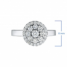 14K White Gold Ring with 29 Round-Cut Lab-Created Diamonds 0.646 CT.TW