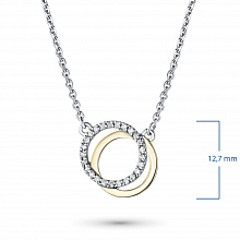 14K White and Yellow Gold Necklace with 25 Round-Cut Lab-Created Diamonds 0.158 CT.TW