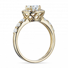 Yellow Gold Ring with 23 Round-Cut Lab-Created Diamonds 1.338 CT.TW