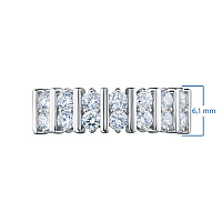 14K White Gold Ring with 14 Round-Cut Lab-Created Diamonds 0.924 CT.TW - изображение 2