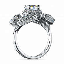 14K White Gold Ring with 144 Round-Cut Lab-Created Diamonds 2.645 CT.TW