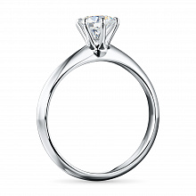 14K White Gold Ring with 1 Round-Cut Lab-Created Diamond 1.052 CT.TW