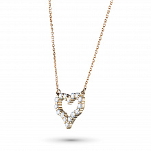 14K Yellow Gold Necklace with 16 Round-Cut Lab-Created Diamonds 0.644 CT.TW