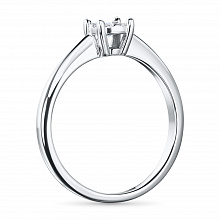 14K White Gold Ring with 9 Round-Cut Lab-Created Diamonds 0.135 CT.TW