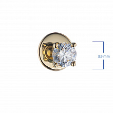 14K Yellow Gold Earring Studs with 2 Round-Cut Lab-Created Diamonds 0.609 CT.TW