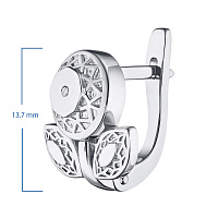 Sterling Silver Earrings with 2 Round-Cut Diamonds 0.012 CT.TW - изображение 3