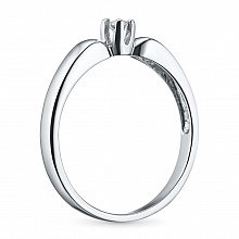 Sterling Silver Ring with 1 Round-Cut Diamond 0.053 CT.TW