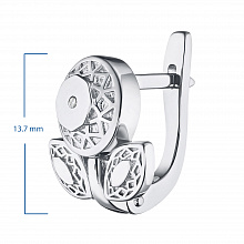 Sterling Silver Earrings with 2 Round-Cut Diamonds 0.009 CT.TW