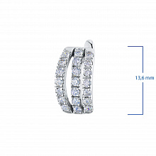 14K White Gold Earrings with 42 Round-Cut Lab-Created Diamonds 0.621 CT.TW