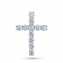 14K White Gold Pendant with 11 Round-Cut Lab-Created Diamonds 0.931 CT.TW