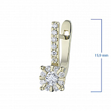 14K Yellow Gold Earrings with 30 Round-Cut Lab-Created Diamonds 0.752 CT.TW