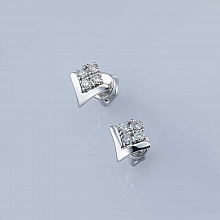 Sterling Silver Earring Studs with 8 Round-Cut Lab-Created Diamonds 0.312 CT.TW