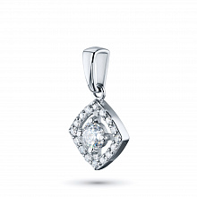 Sterling Silver Pendant with 17 Round-Cut Lab-Created Diamonds 0.436 CT.TW