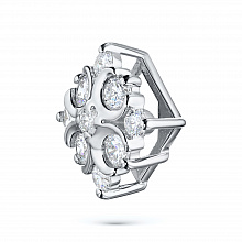 Sterling Silver Pendant with 9 Round-Cut Lab-Created Diamonds 0.456 CT.TW