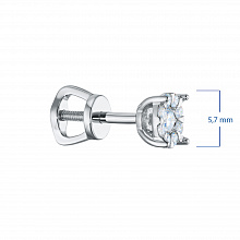 Sterling Silver Earring Studs with 18 Round-Cut Lab-Created Diamonds 0.383 CT.TW