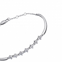 14K White Gold Bracelet with 28 Round-Cut Lab-Created Diamonds 0.572 CT.TW