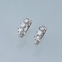 14K White Gold Earrings with 6 Round-Cut Lab-Created Diamonds 1.127 CT.TW - изображение 4