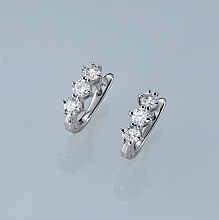 14K White Gold Earrings with 6 Round-Cut Lab-Created Diamonds 1.031 CT.TW