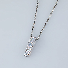 14K White Gold Pendant with 5 Round-Cut Lab-Created Diamonds 0.178 CT.TW