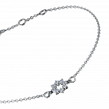 Sterling Silver Bracelet with 8 Round-Cut Lab-Created Diamonds 0.129 CT.TW