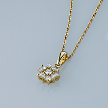 14K Yellow Gold Pendant with 11 Round-Cut Lab-Created Diamonds 0.241 CT.TW