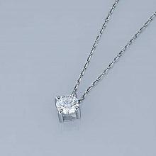 Sterling Silver Pendant with 1 Round-Cut Lab-Created Diamond 0.233 CT.TW