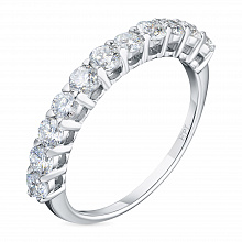 14K White Gold Ring with 11 Round-Cut Lab-Created Diamonds 0.735 CT.TW