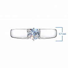 14K White Gold Ring with 1 Round-Cut Lab-Created Diamond 1.15 CT.TW