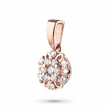 14K Rose Gold Pendant with 13 Round-Cut Lab-Created Diamonds 0.264 CT.TW