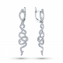 14K White Gold Earrings with 178 Round-Cut Lab-Created Diamonds 0.97 CT.TW