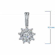 Sterling Silver Pendant with 10 Round-Cut Lab-Created Diamonds 0.276 CT.TW