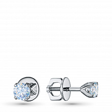 14K White Gold Earring Studs with 2 Round-Cut Lab-Created Diamonds 1.664 CT.TW