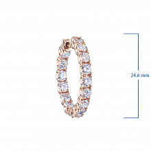 14K Rose Gold Earrings with 30 Round-Cut Lab-Created Diamonds 3.769 CT.TW