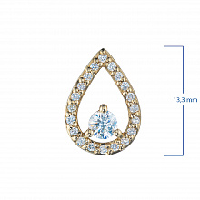 14K Yellow Gold Pendant with 21 Round-Cut Lab-Created Diamonds 0.363 CT.TW