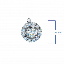 Sterling Silver Earring Studs with 26 Round-Cut Lab-Created Diamonds 0.565 CT.TW