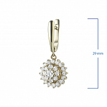 14K Yellow Gold Earrings with 50 Round-Cut Lab-Created Diamonds 1.596 CT.TW