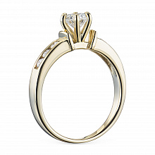 14K Yellow Gold Ring with 7 Round-Cut Lab-Created Diamonds 0.826 CT.TW
