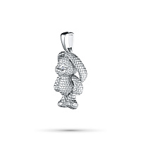 Sterling Silver Pendant with 2 Round-Cut Lab-Created Diamonds 0.019 CT.TW - изображение 2