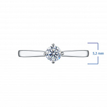 14K White Gold Ring with 1 Round-Cut Lab-Created Diamond 0.378 CT.TW
