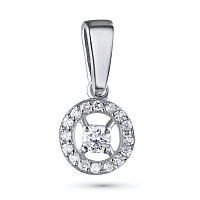 Sterling Silver Pendant with 17 Round-Cut Lab-Created Diamonds 0.145 CT.TW - изображение 1