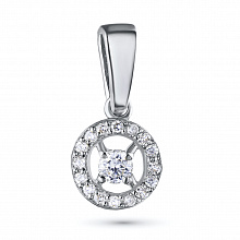 Sterling Silver Pendant with 17 Round-Cut Lab-Created Diamonds 0.145 CT.TW