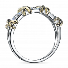 14K White and Yellow Gold Ring with 6 Round-Cut Lab-Created Diamonds 0.317 CT.TW