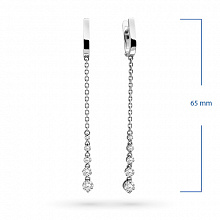 14K White Gold Earrings with 10 Round-Cut Lab-Created Diamonds 1.016 CT.TW