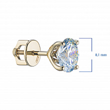 14K Yellow Gold Earring Studs with 2 Round-Cut Lab-Created Diamonds 4.12 CT.TW