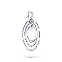 Sterling Silver Pendant with 3 Round-Cut Lab-Created Diamonds 0.017 CT.TW - изображение 2
