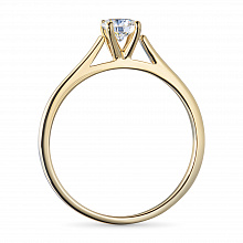14K Yellow Gold Ring with 1 Round-Cut Lab-Created Diamond 0.34 CT.TW