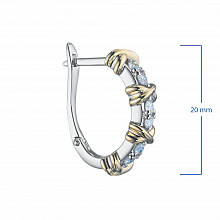 14K White and Yellow Gold Earrings with 12 Round-Cut Lab-Created Diamonds 0.461 CT.TW