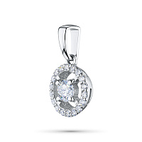 14K White Gold Pendant with 19 Round-Cut Lab-Created Diamonds 0.538 CT.TW - изображение 2