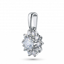 14K White Gold Pendant with 11 Round-Cut Lab-Created Diamonds 0.694 CT.TW